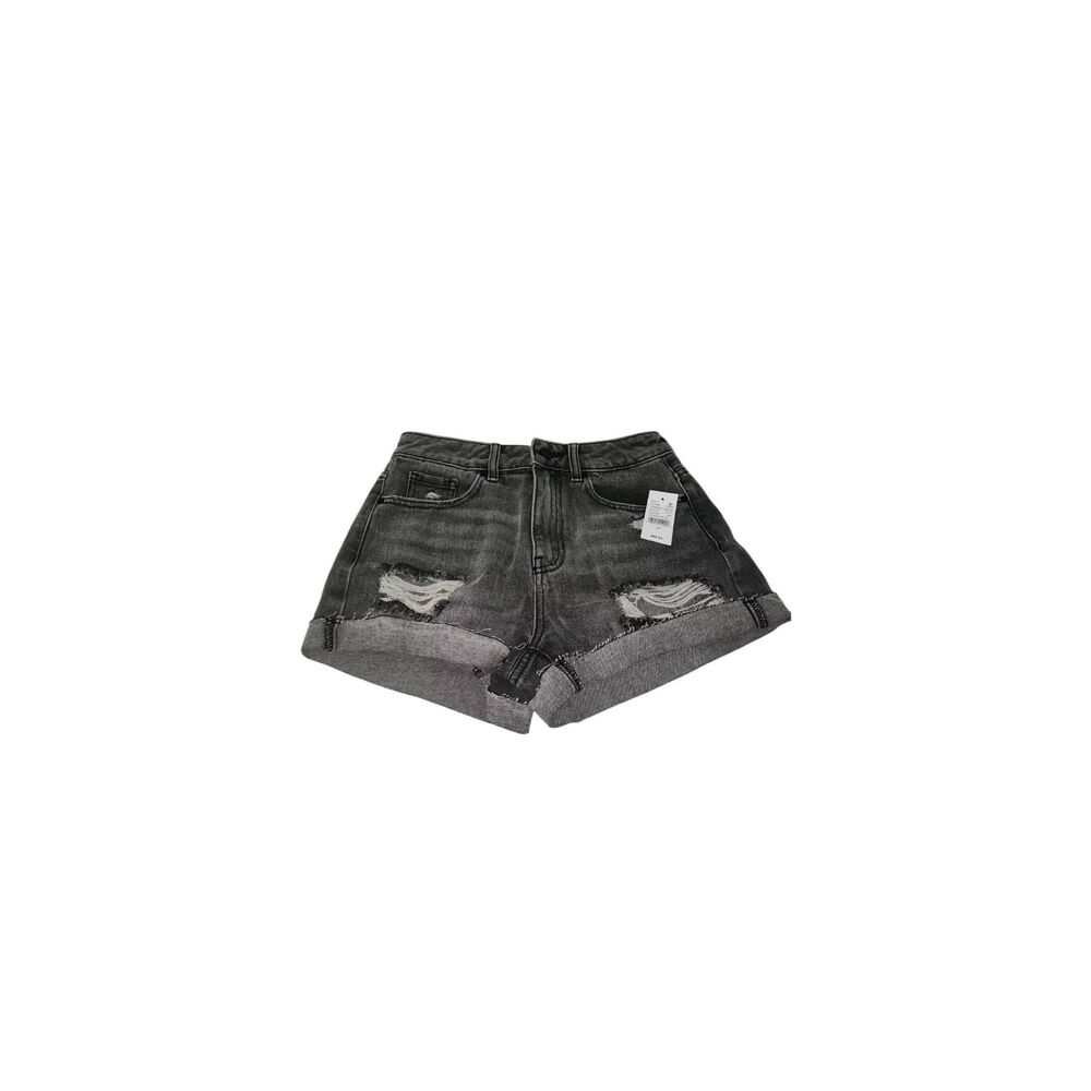 “Mom Short” Shorts PacSun Womens Size 25 Color Street Black Jean Denim Cuffed NW